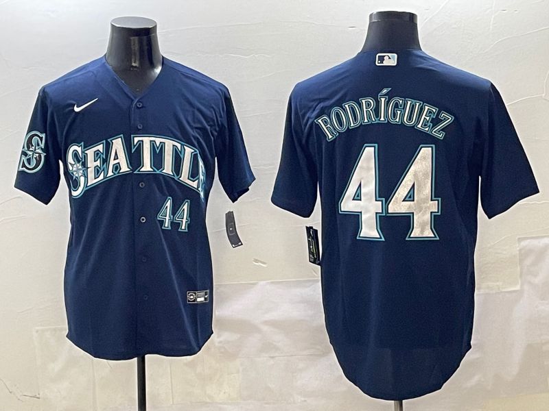 Men Seattle Mariners 44 Rodriguez Drak Blue Game 2025 Nike MLB Jersey style 2